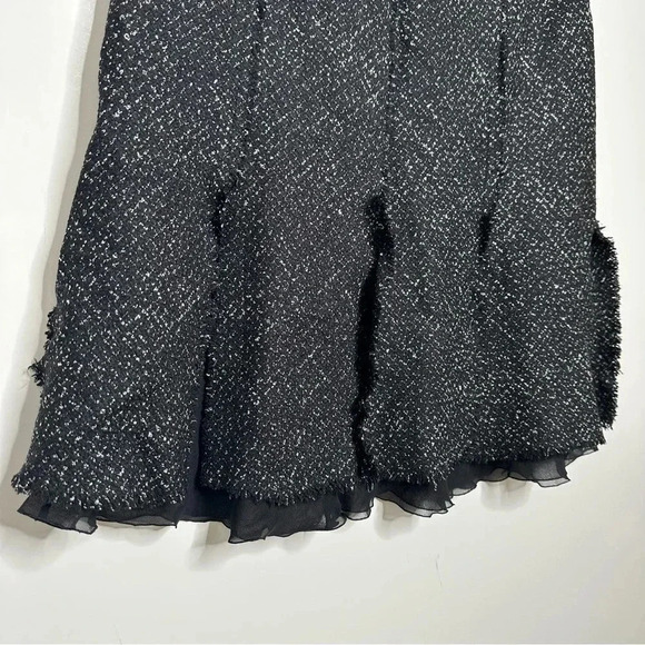 Lafayette 148 New York Black Tweed Split Layered Hem Skirt Size 6P - Picture 3 of 8